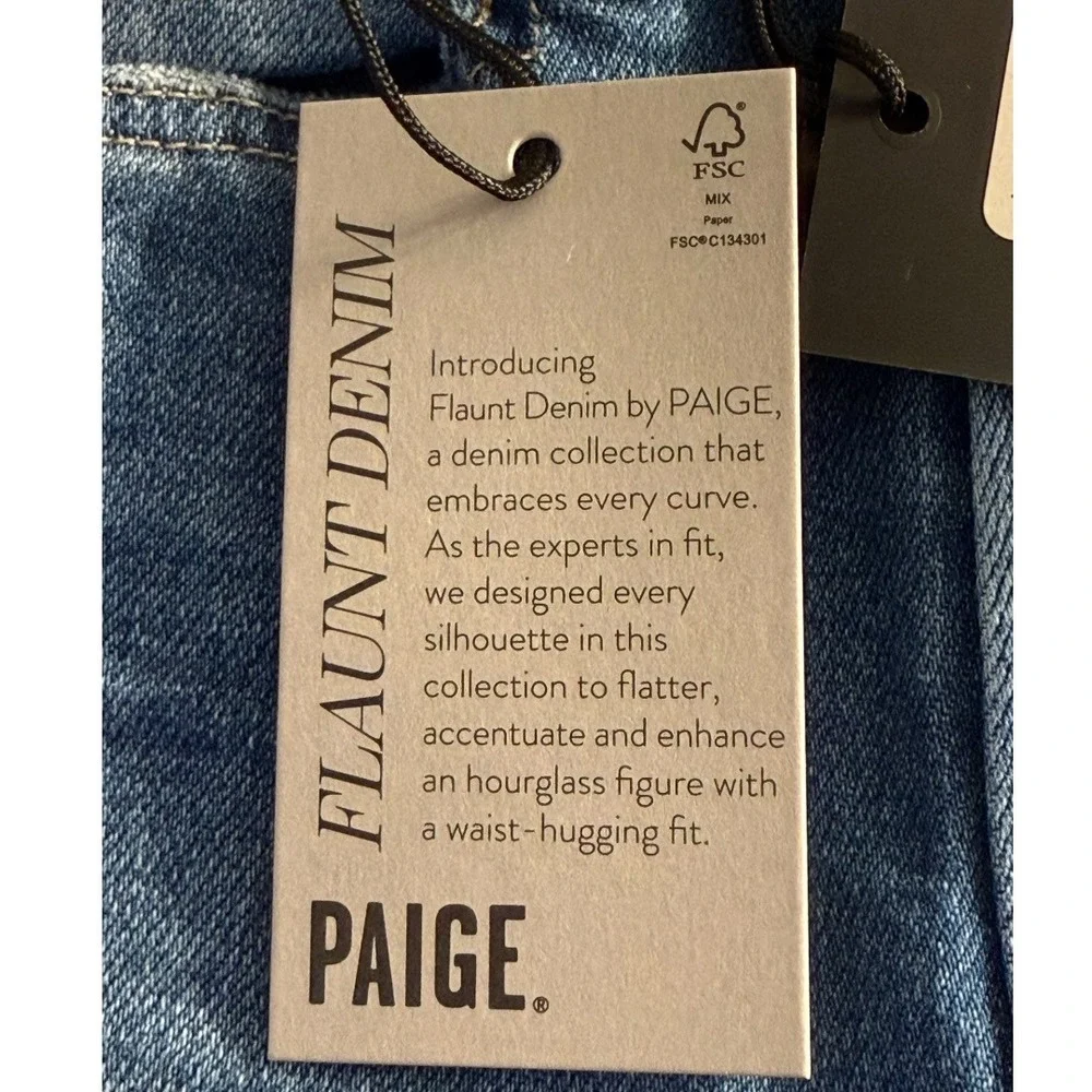 PAIGE Knockout Jolene High Rise Straight Leg Jeans Princess Blue 00 Flaunt Denim